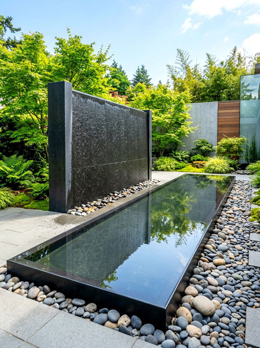 Minimalist water feature - 30 villa backyard ideas