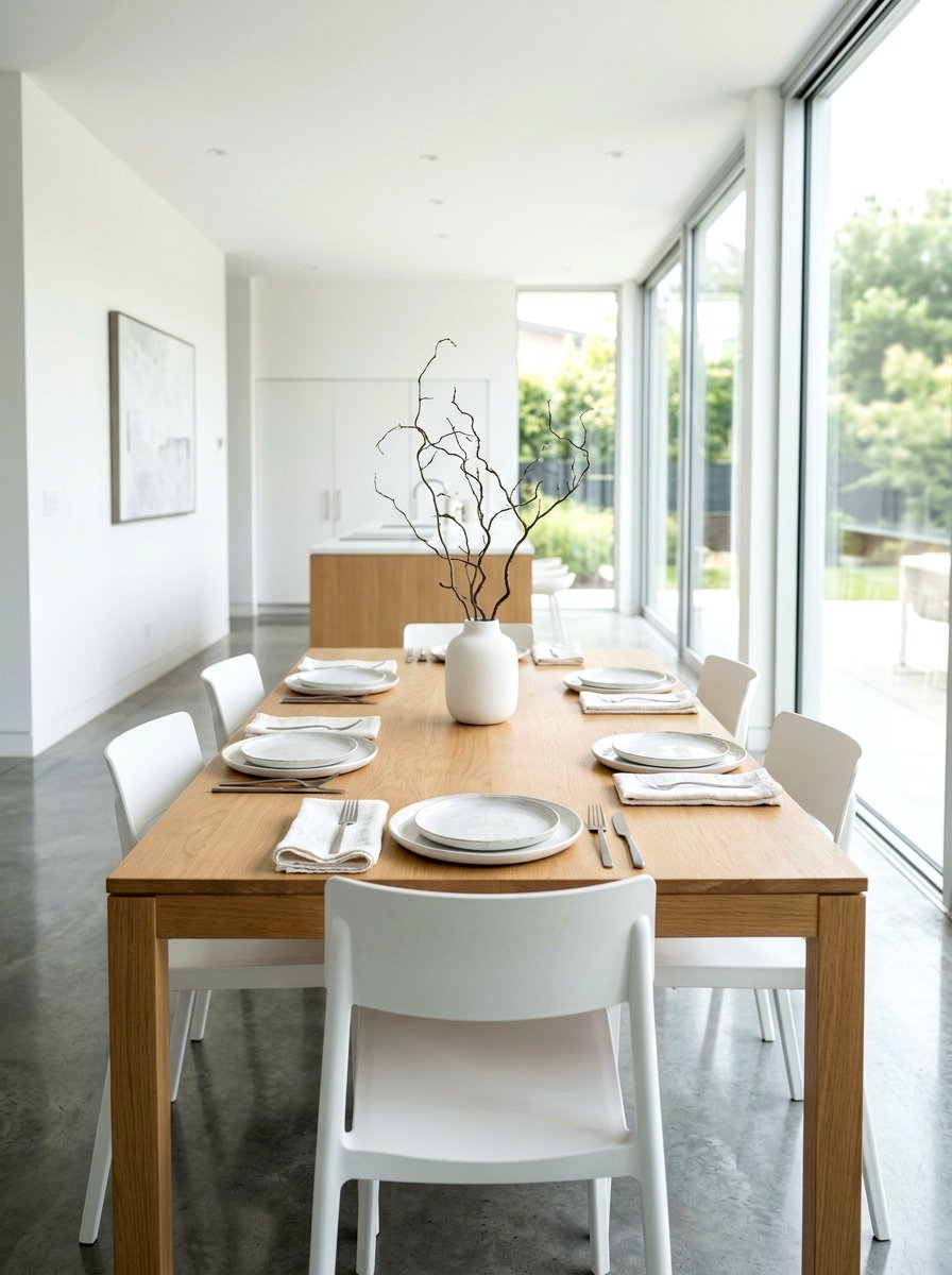 Minimalist white ceramic setting - 30 Thanksgiving brunch table ideas