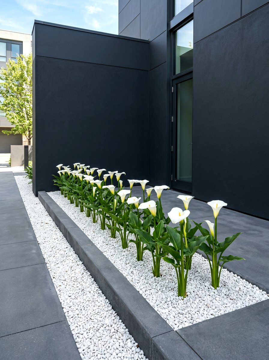 Minimalist white garden design - 30 white garden border ideas