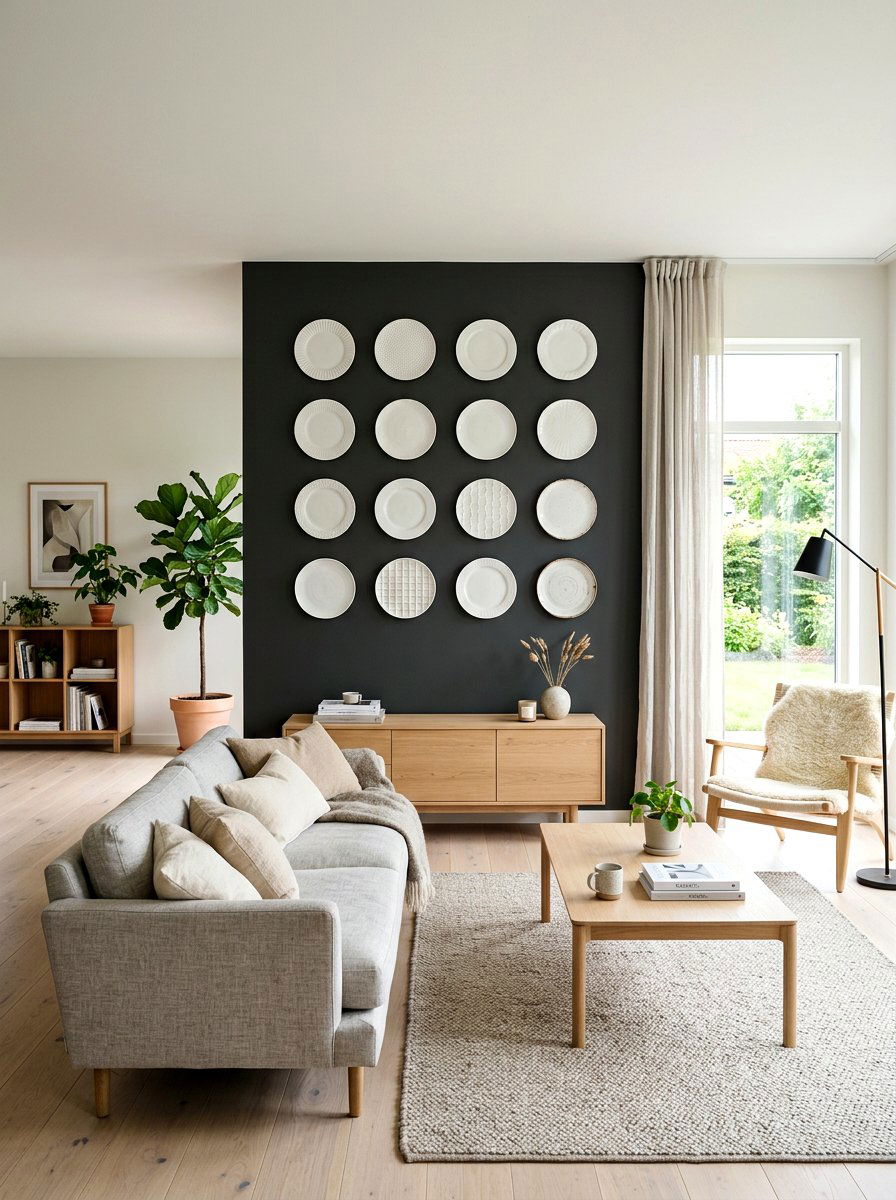 Minimalist white plate collection - 30 collected china wall ideas