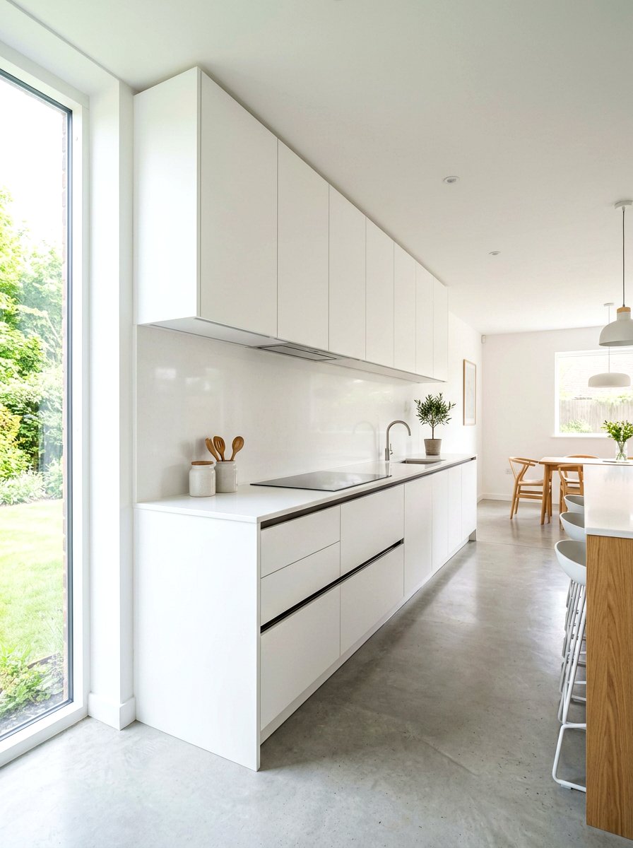 Minimalist white slab backsplash - 30 slab backsplash ideas
