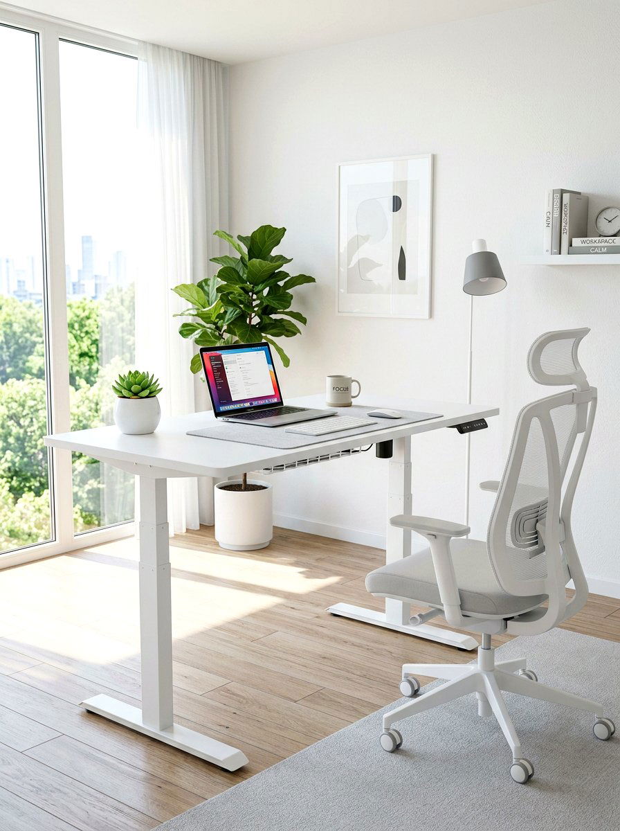 Minimalist white standing desk - 30 standing desk room ideas