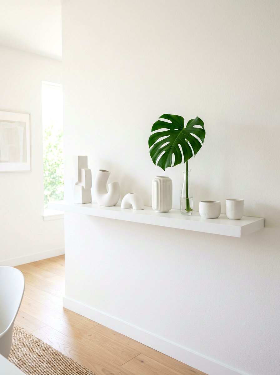 Minimalist white summer shelf - 30 summer shelf decor ideas