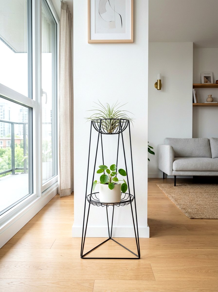 Minimalist wire plant stand - 30 plant stand ideas