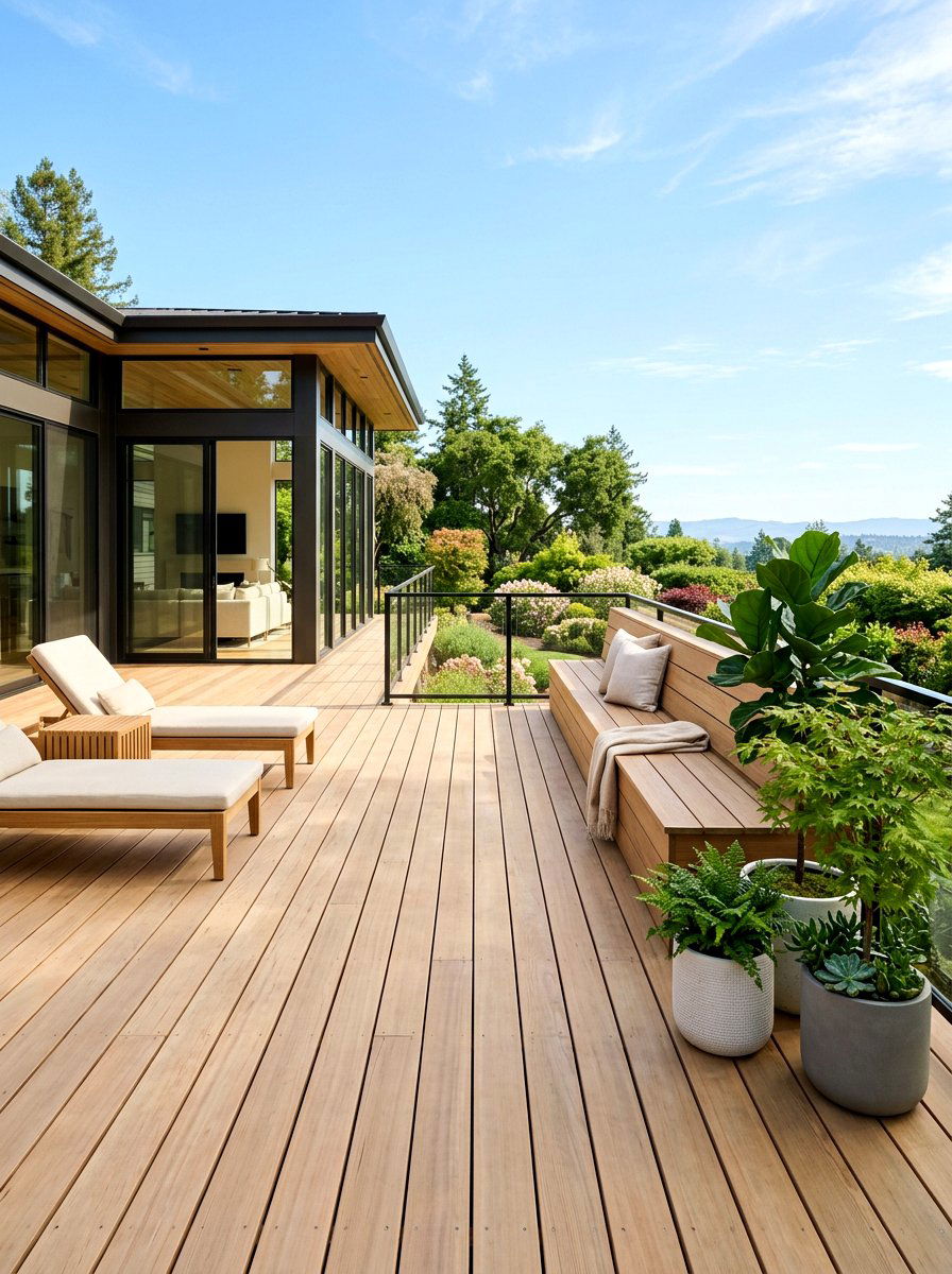 Minimalist wood deck - 30 Scandinavian patio ideas