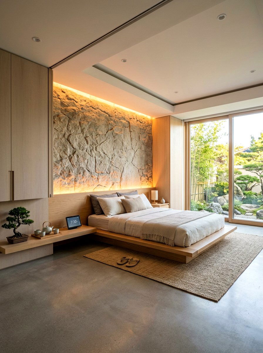 Minimalist zen futuristic bedroom style - 30 futuristic glam bedroom ideas