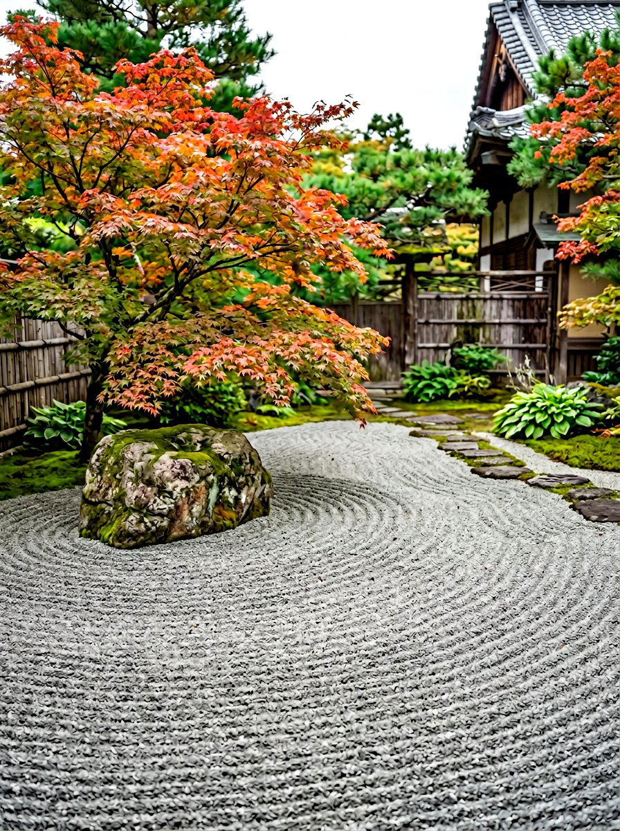 Minimalist zen gravel garden - 30 flower bed around tree ideas