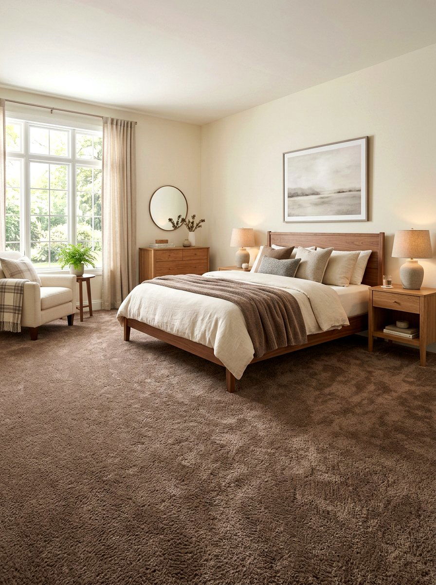 Mink Brown Plush Carpet - 30 all brown bedroom ideas