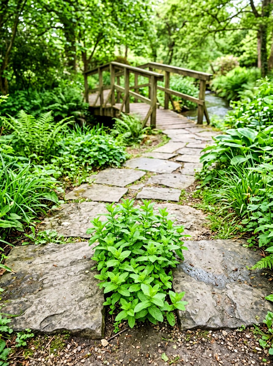 Mint Flagstone Gap - 30 fragrant pathway ideas