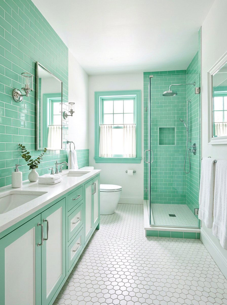 Mint Green And White Bathroom - 30 bathroom color scheme ideas