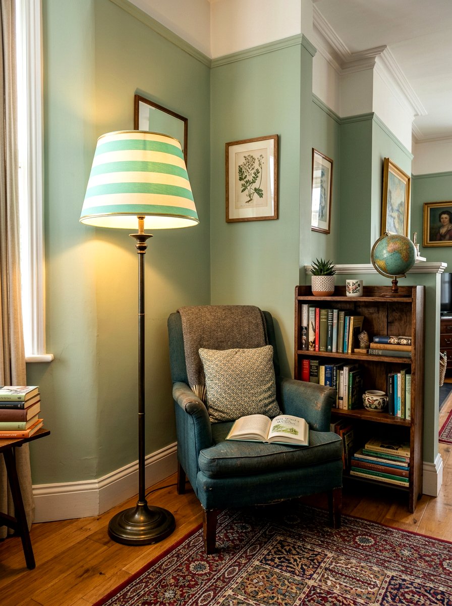 Mint Green Circus Stripe Lampshade - 30 circus stripe living room ideas