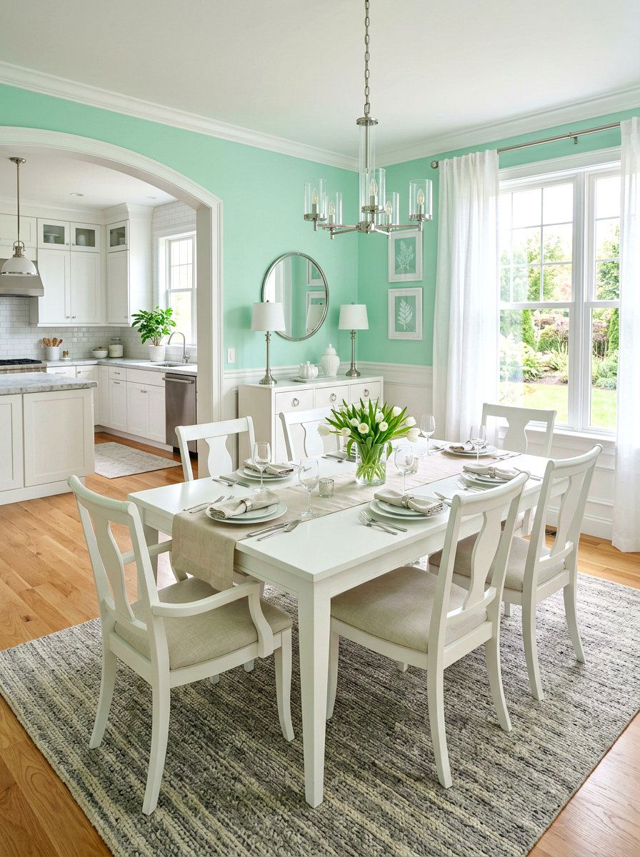 Mint Green Dining Room - 30 dining room color ideas