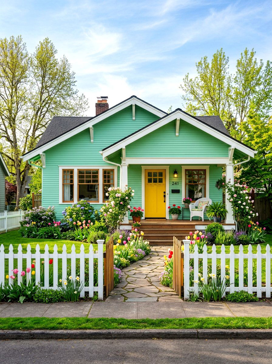 Mint Green Exterior Color - 30 exterior paint color ideas