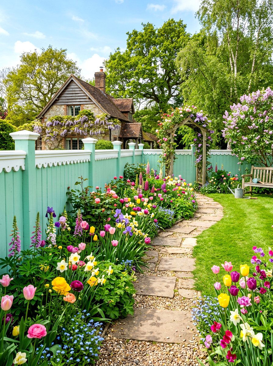 Mint Green Fence - 30 fence paint ideas
