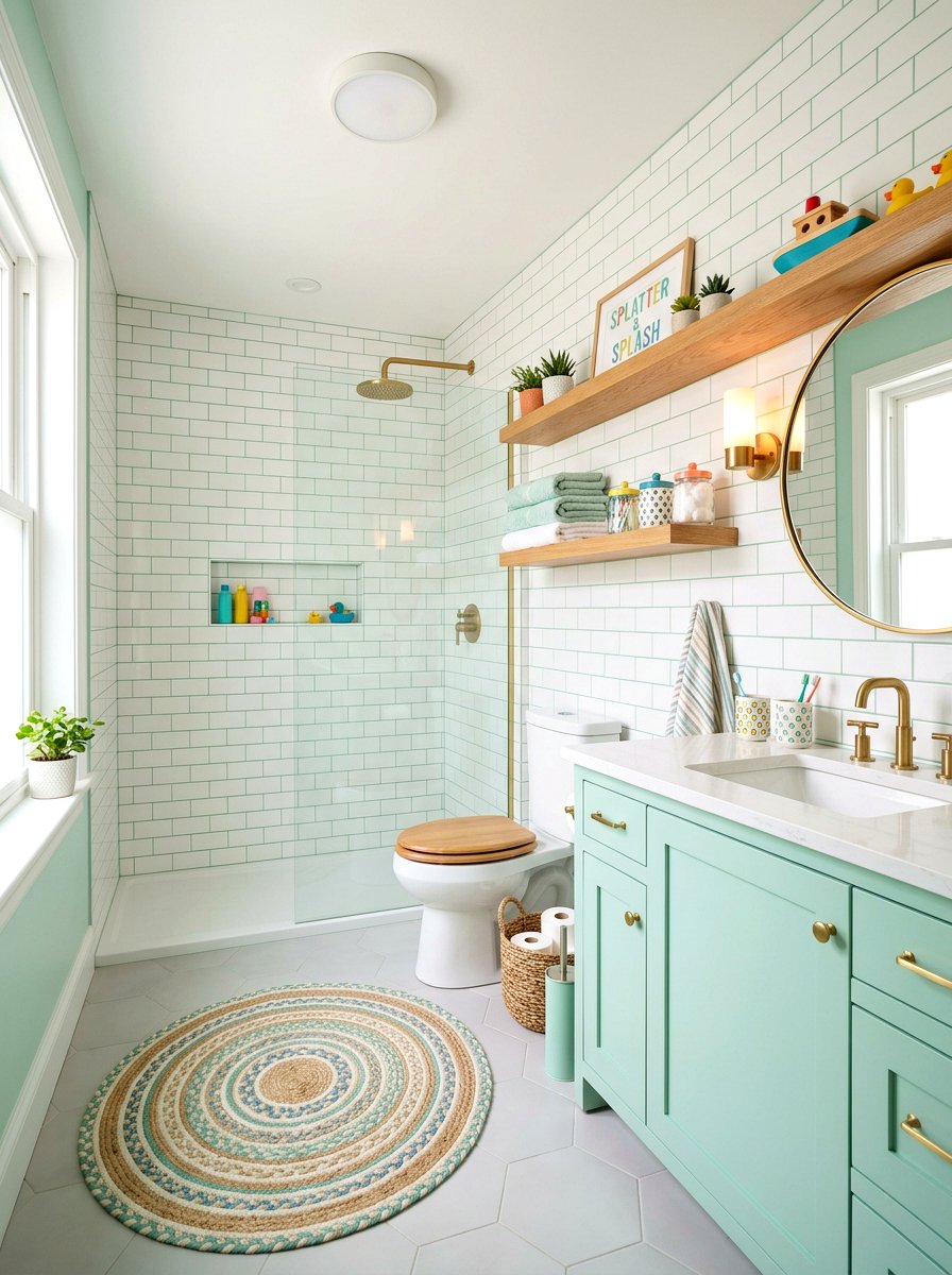 Mint Green Kids Bathroom - 30 small kids bathroom ideas