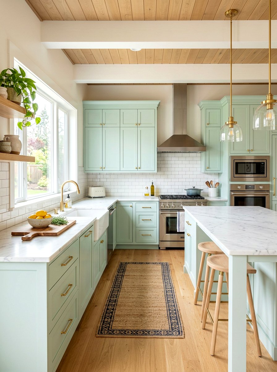 Mint Green Kitchen - 30 pastel home decor ideas