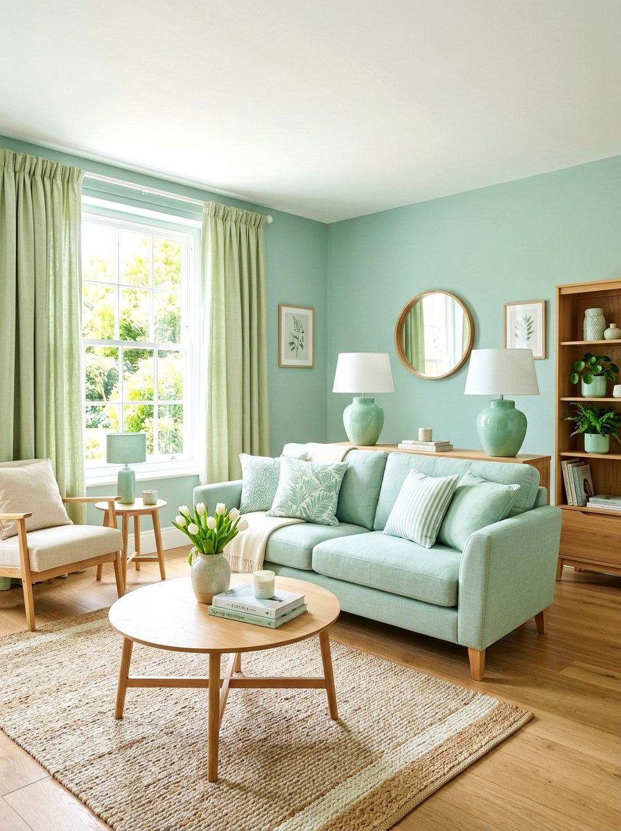 Mint Green Living Room - 30 tonal living room ideas