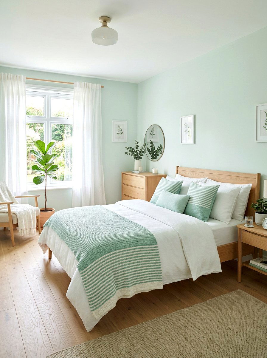 Mint Green Striped Bedroom - 30 candy stripe bedroom ideas