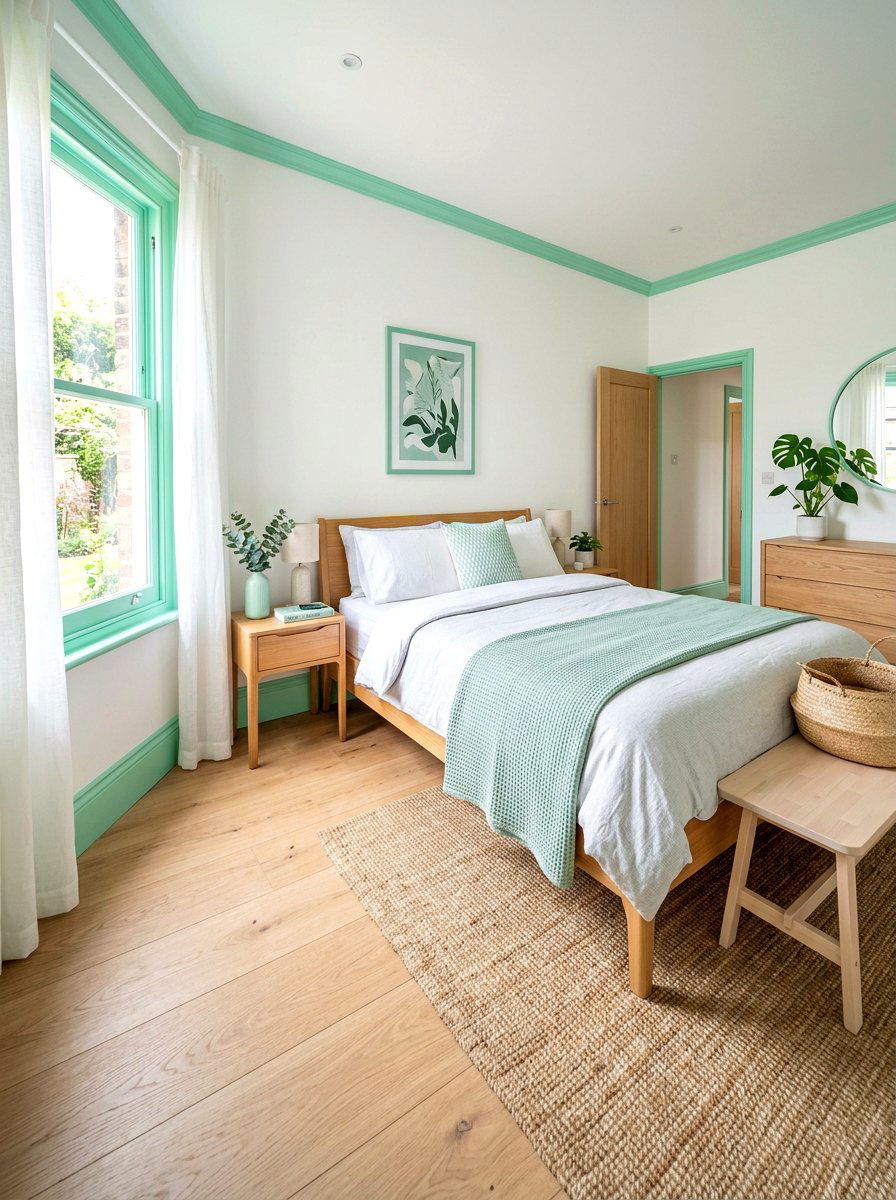 Mint Green Trim Bedroom - 30 painted trim bedroom ideas