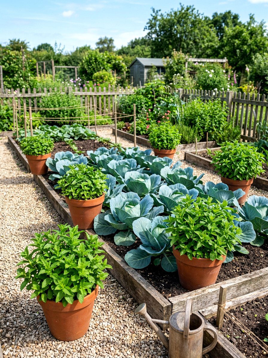 Mint and cabbage moth prevention - 30 vegetable garden companion planting ideas