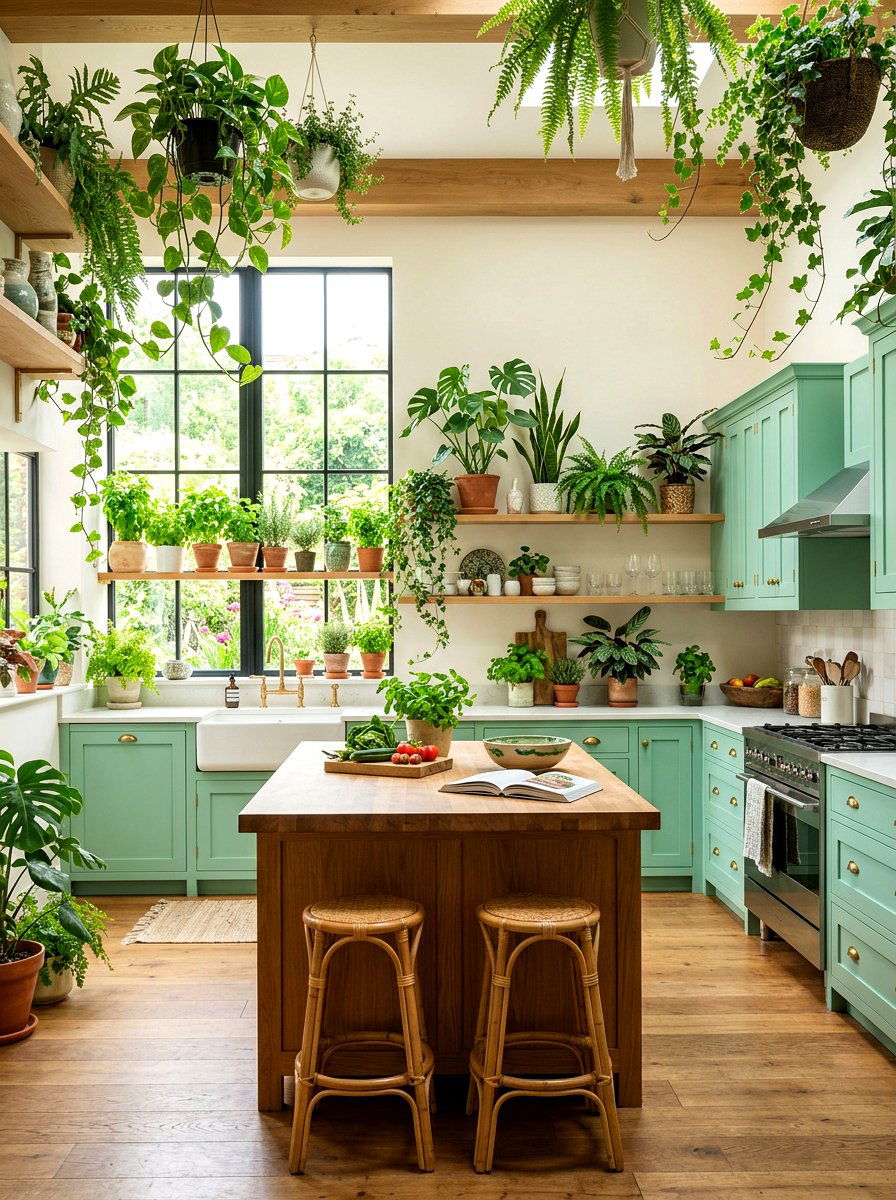 Mint botanical kitchen - 30 mint kitchen ideas