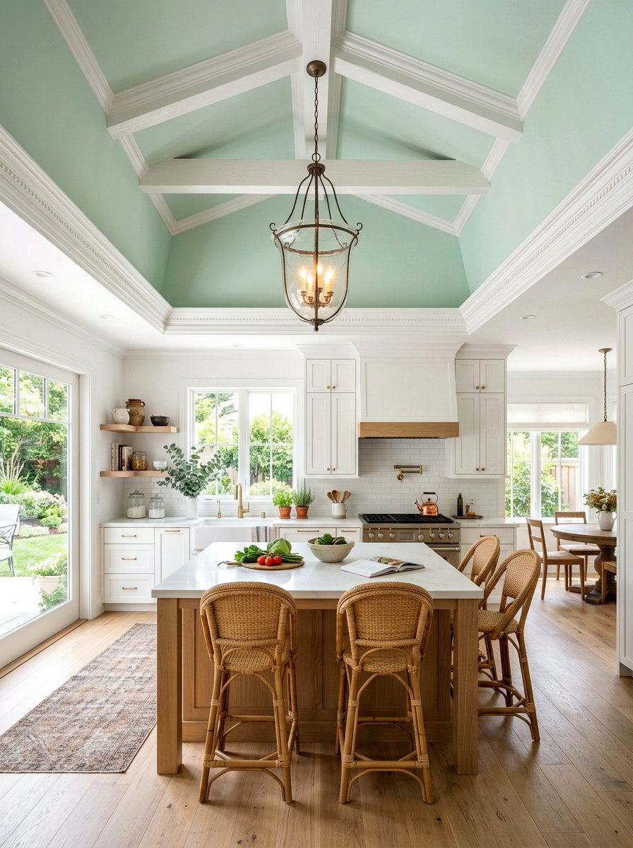 Mint ceiling kitchen - 30 mint kitchen ideas