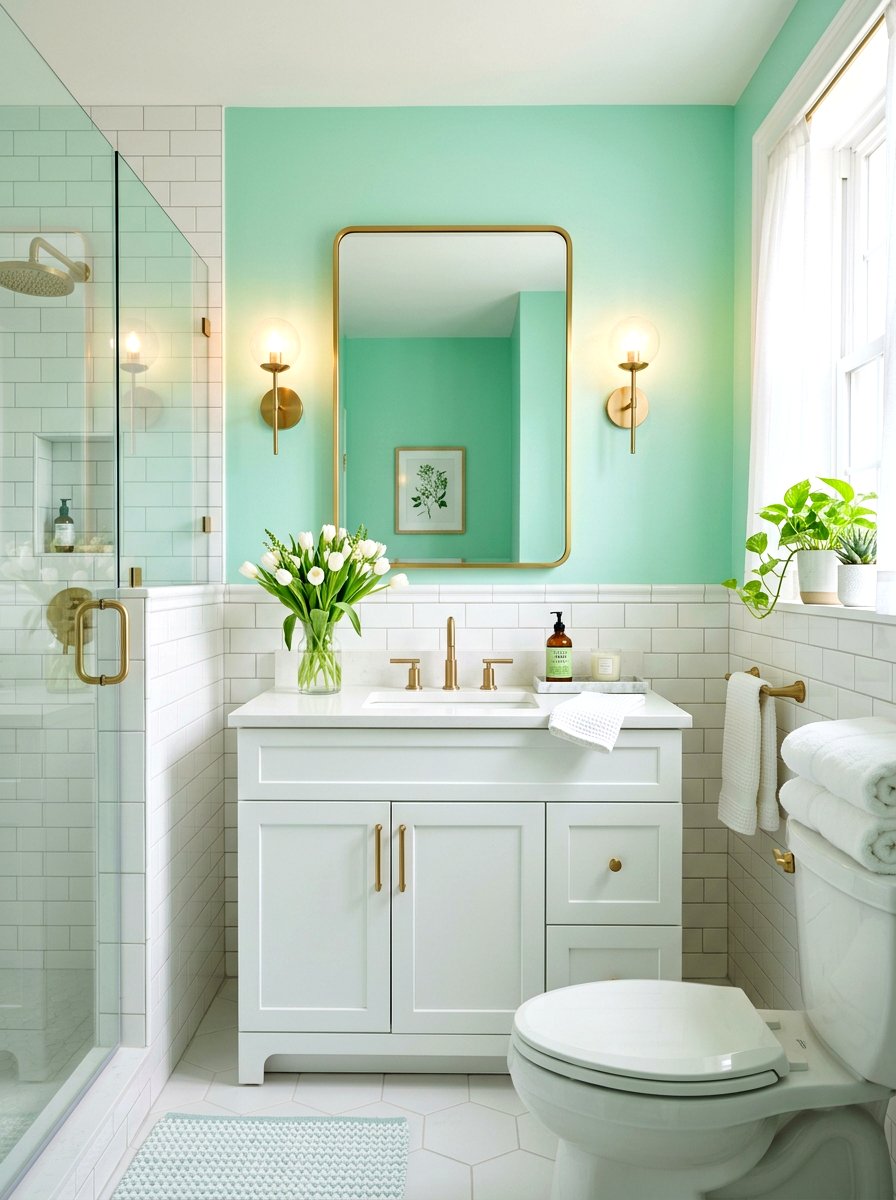 Mint green bathroom - 30 spring refresh decor ideas