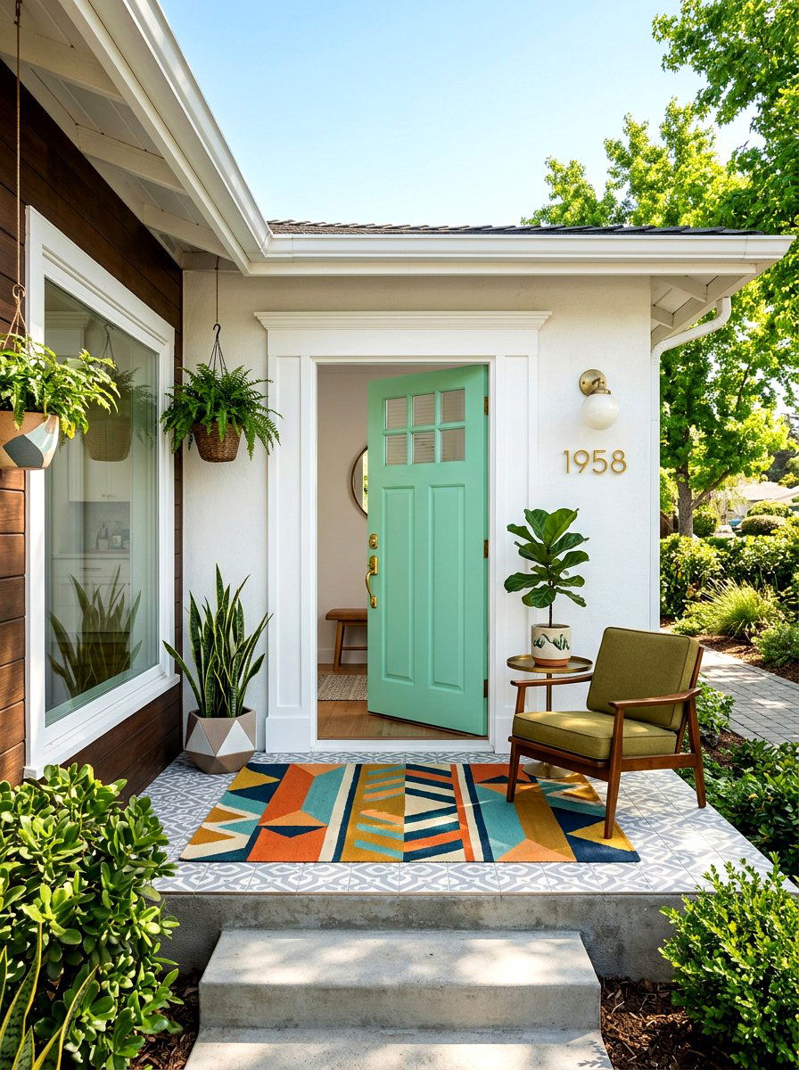 Mint green front door - 30 front door color ideas