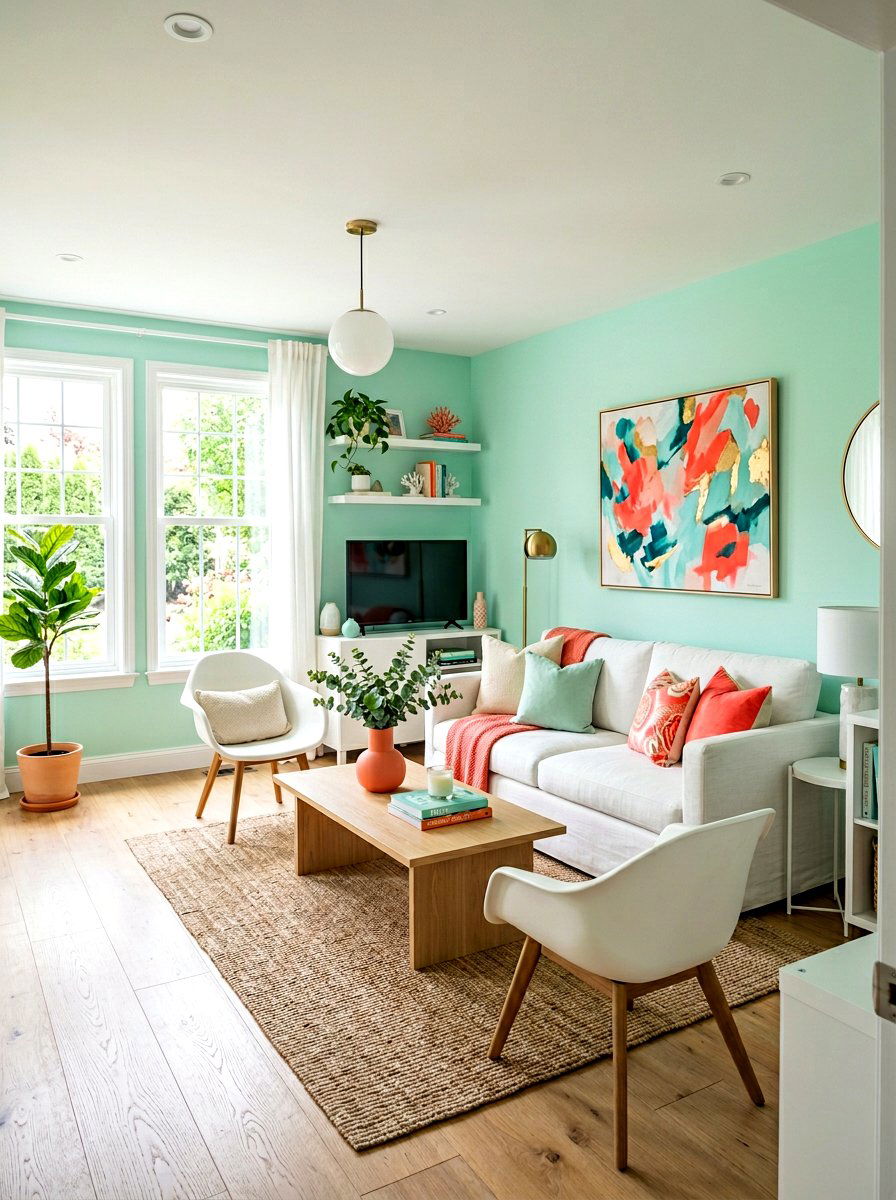 Mint green living room paint - 30 green living room ideas