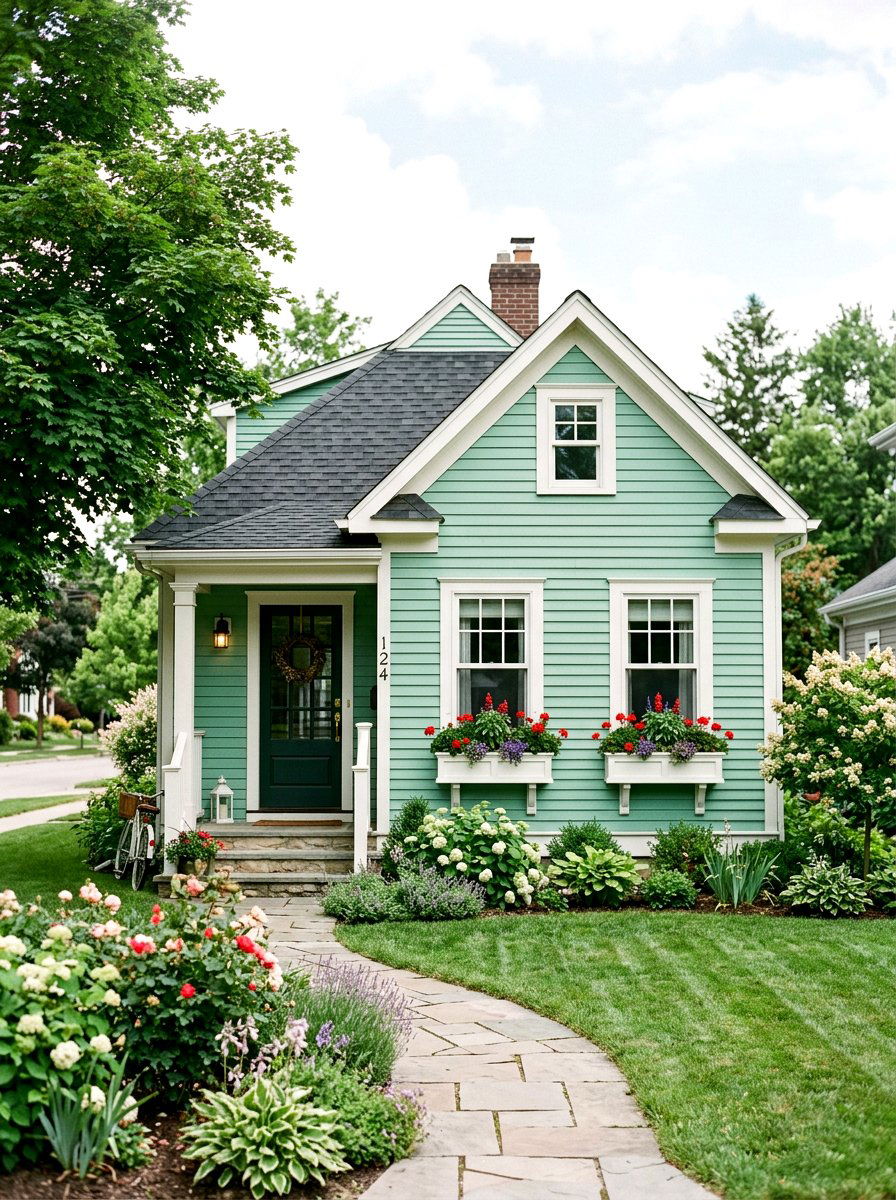 Mint green siding - 30 house siding color ideas