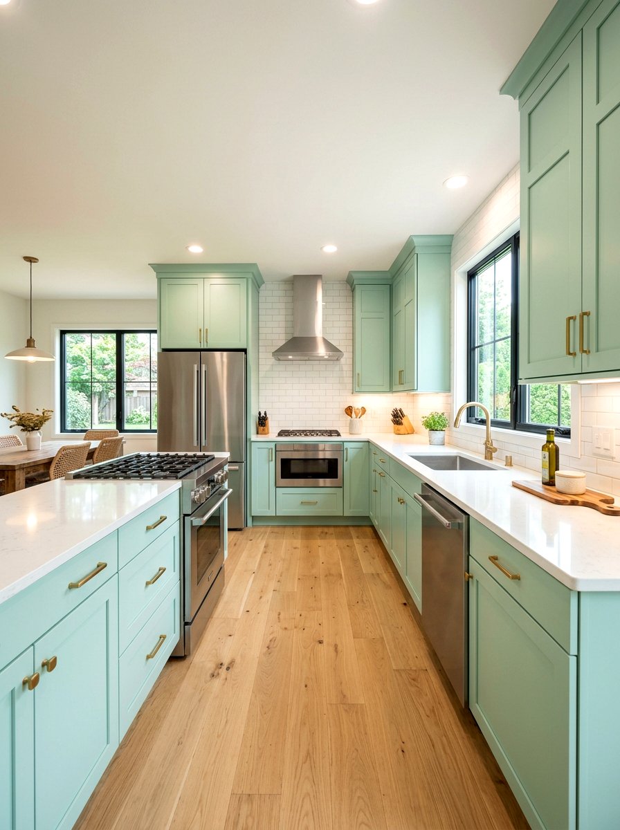Mint kitchen cabinets - 30 mint kitchen ideas