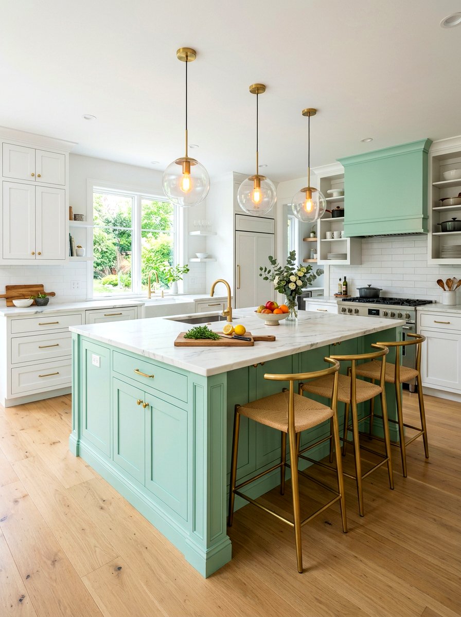 Mint kitchen island - 30 mint kitchen ideas