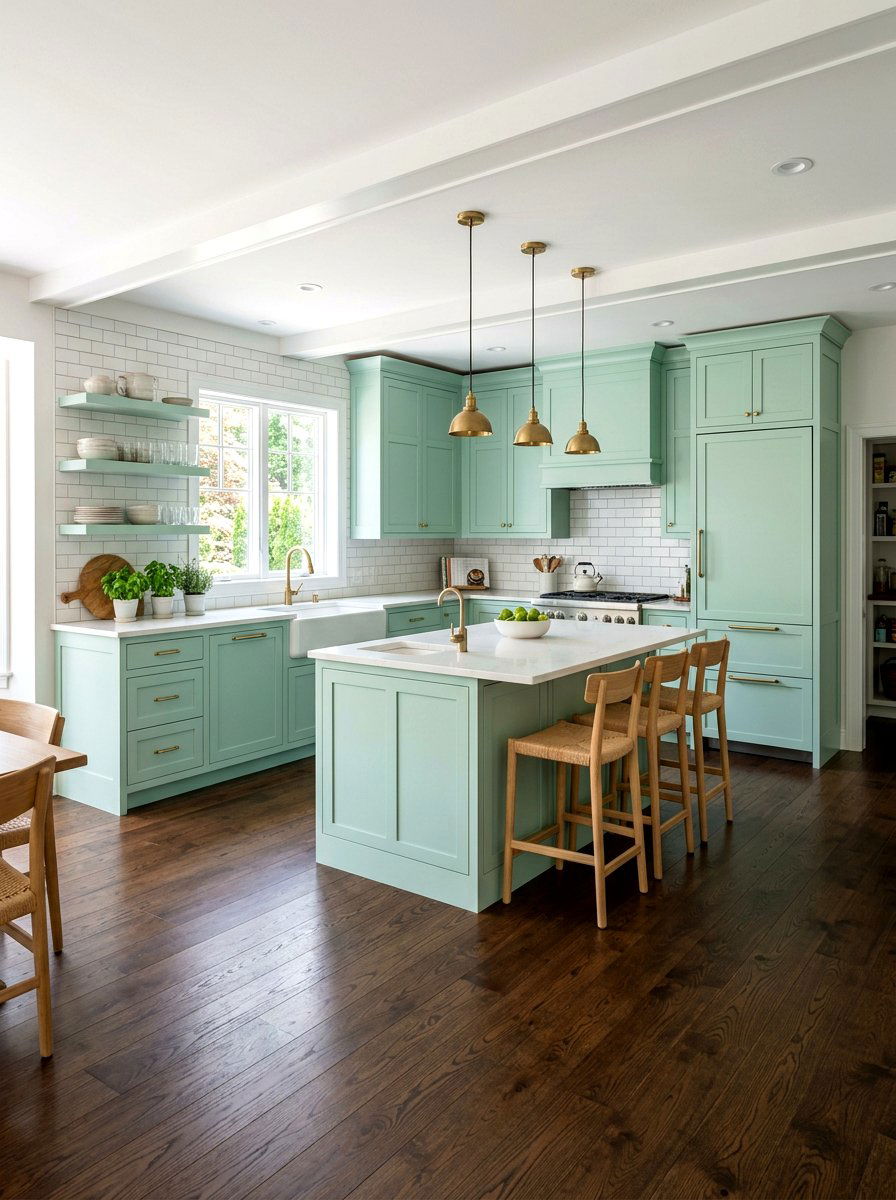 Mint shaker cabinets - 30 mint kitchen ideas