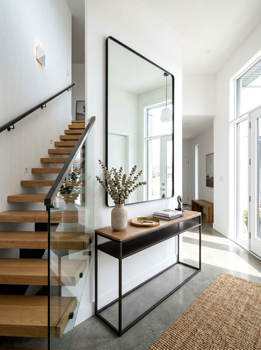 Mirror Above Console Behind Stairs - 30 console behind stairs ideas