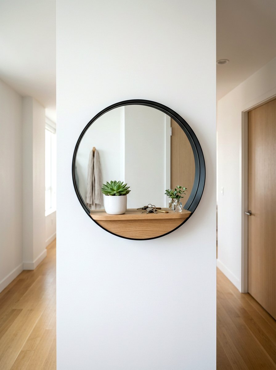 Mirror And Shelf Combo - 30 apartment entryway ideas