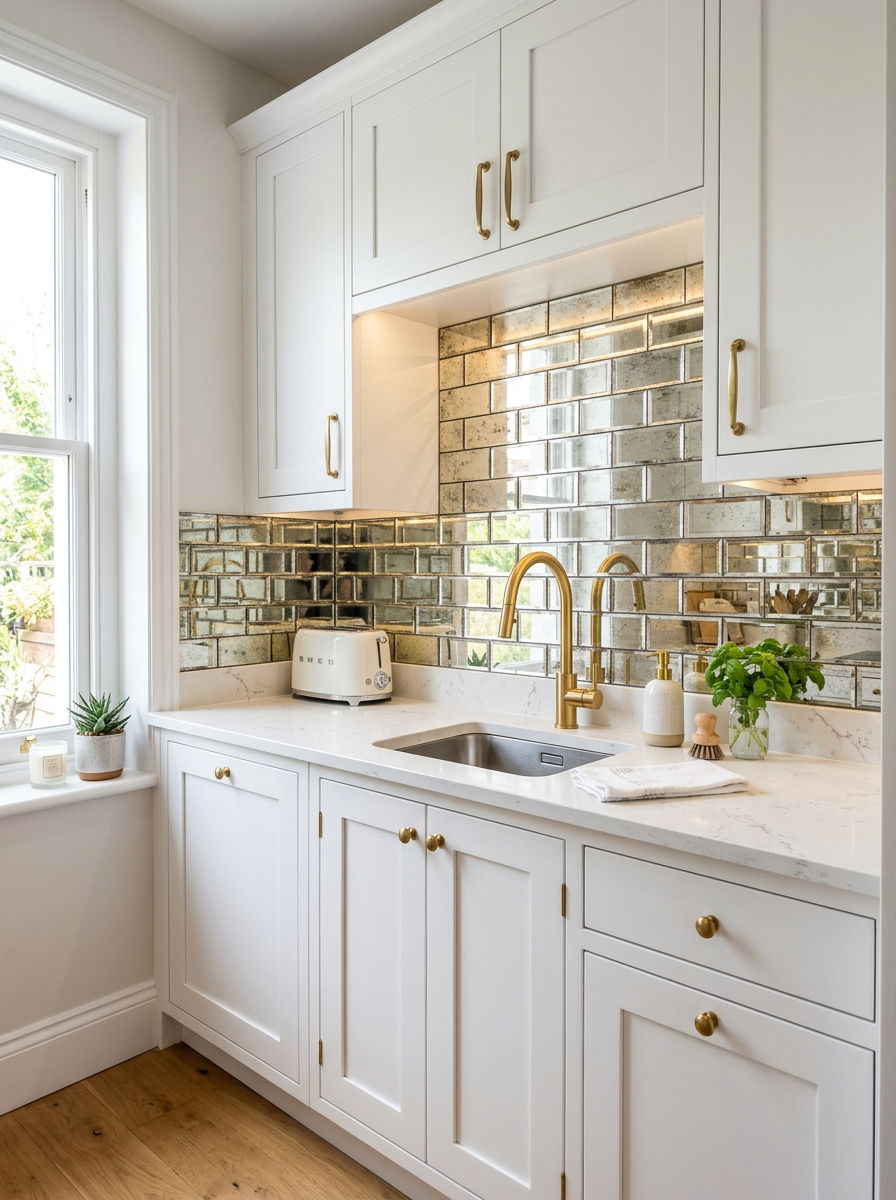 Mirror Backsplash Small Kitchen - 30 small kitchen ideas