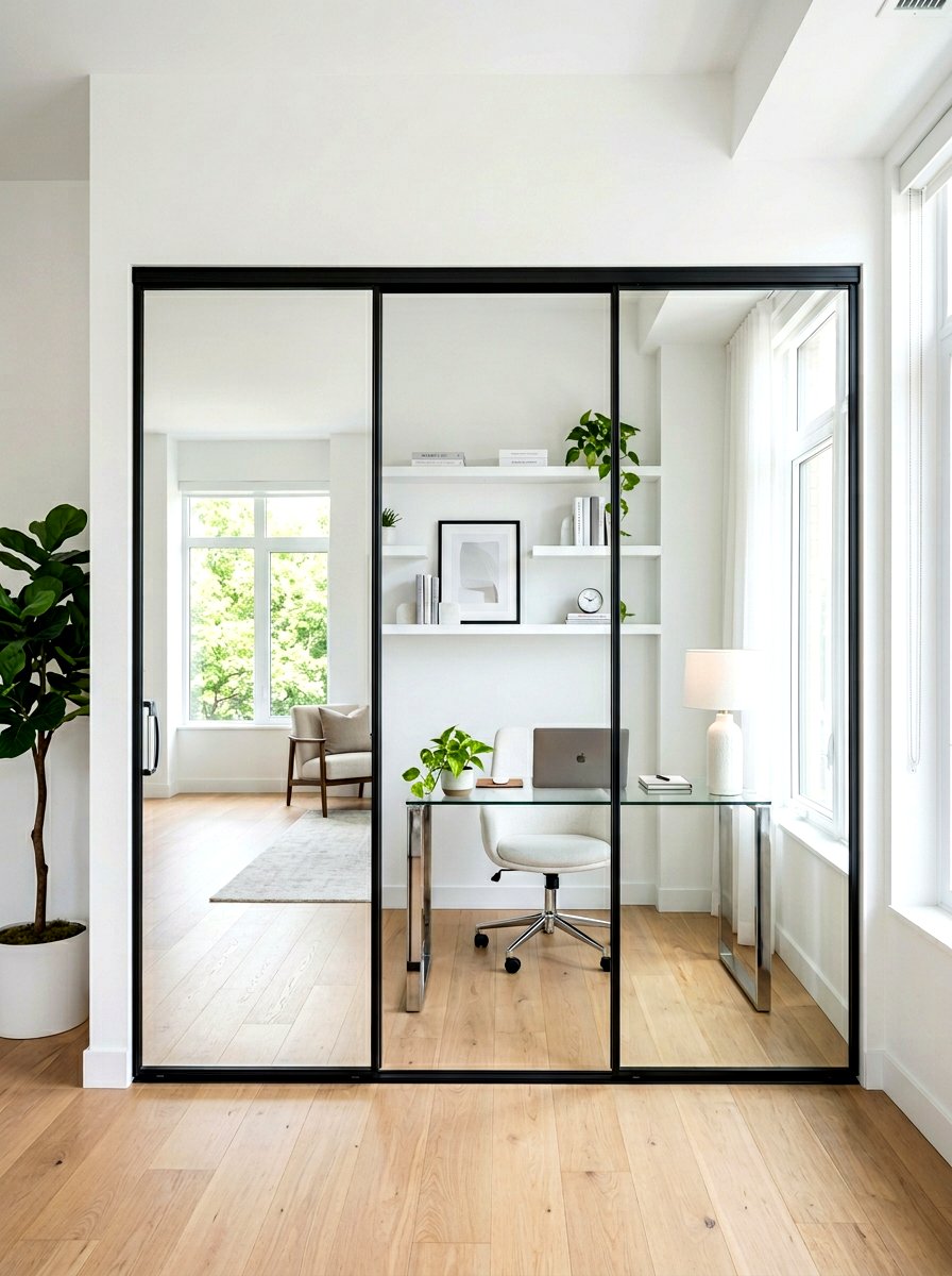 Mirror Door Closet Office - 30 cloffice ideas