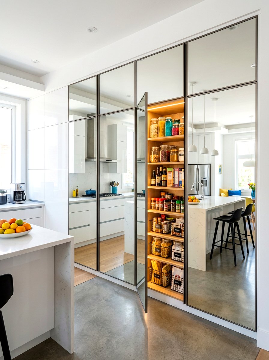 Mirror Door Hidden Pantry - 30 hidden pantry ideas