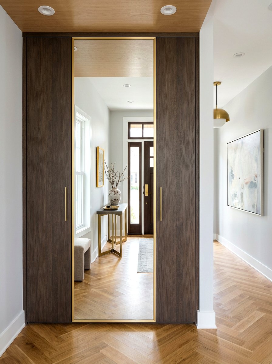 Mirror Door Panel - 30 entry closet organization ideas