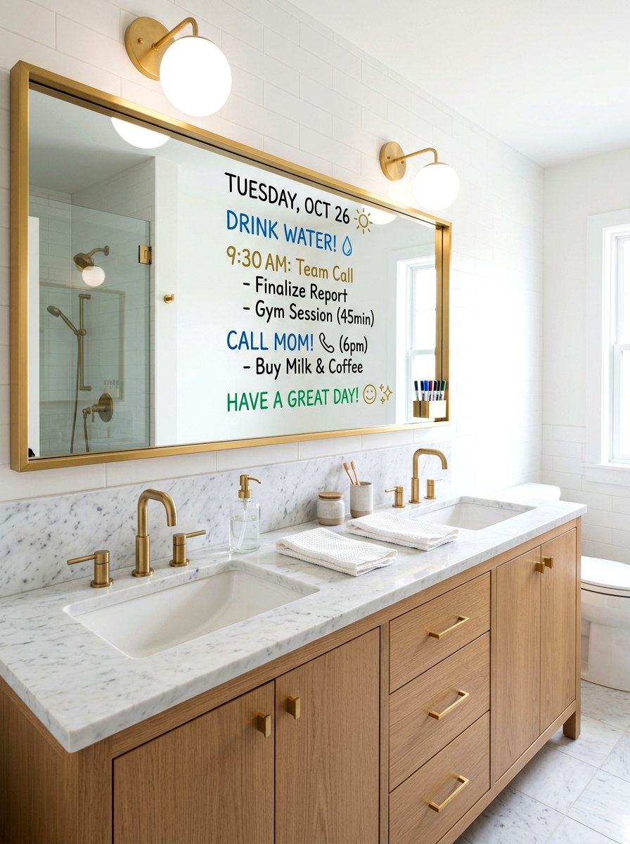 Mirror Dry Erase Bathroom - 30 message board wall ideas