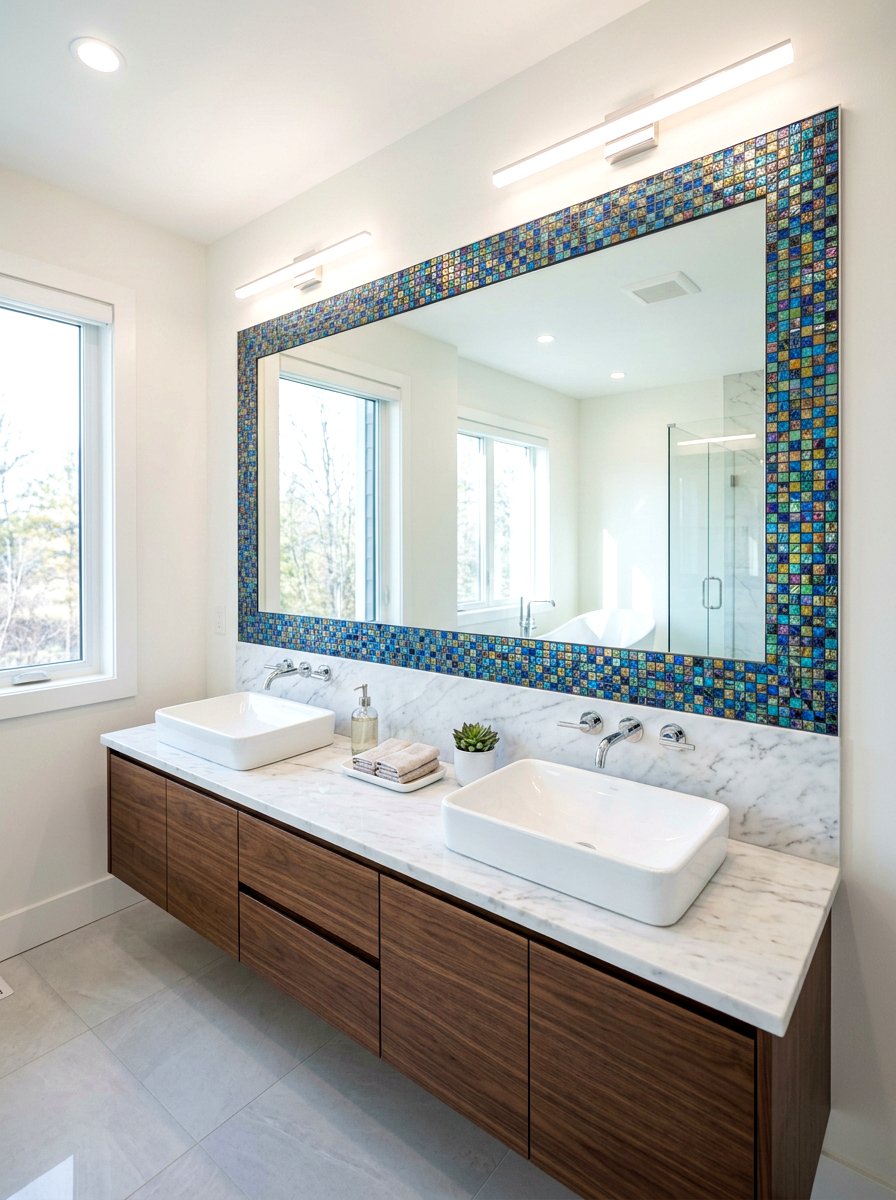 Mirror Frame Tile - 30 peel and stick tile ideas