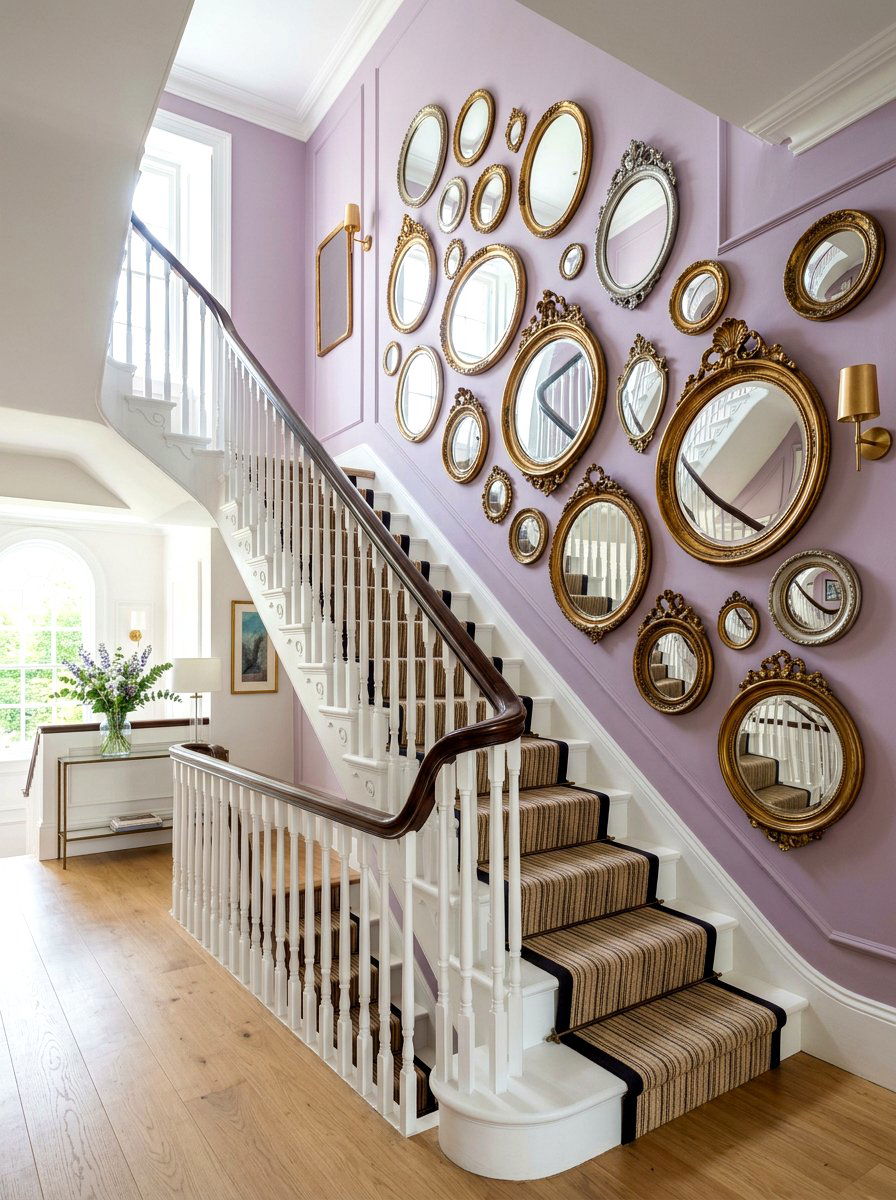Mirror Gallery Staircase - 30 stair gallery wall ideas