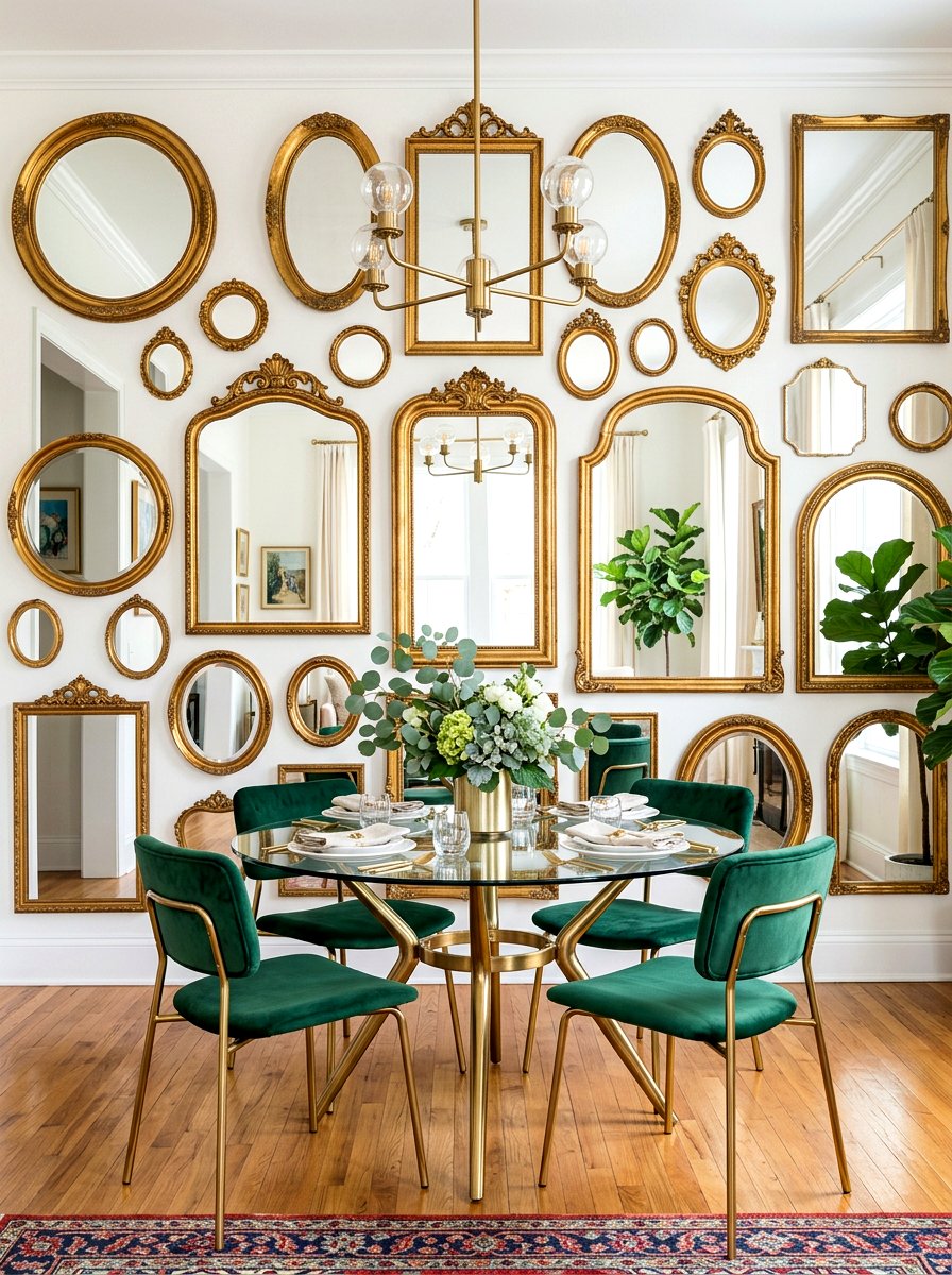 Mirror Gallery Wall - 30 cafe style dining ideas