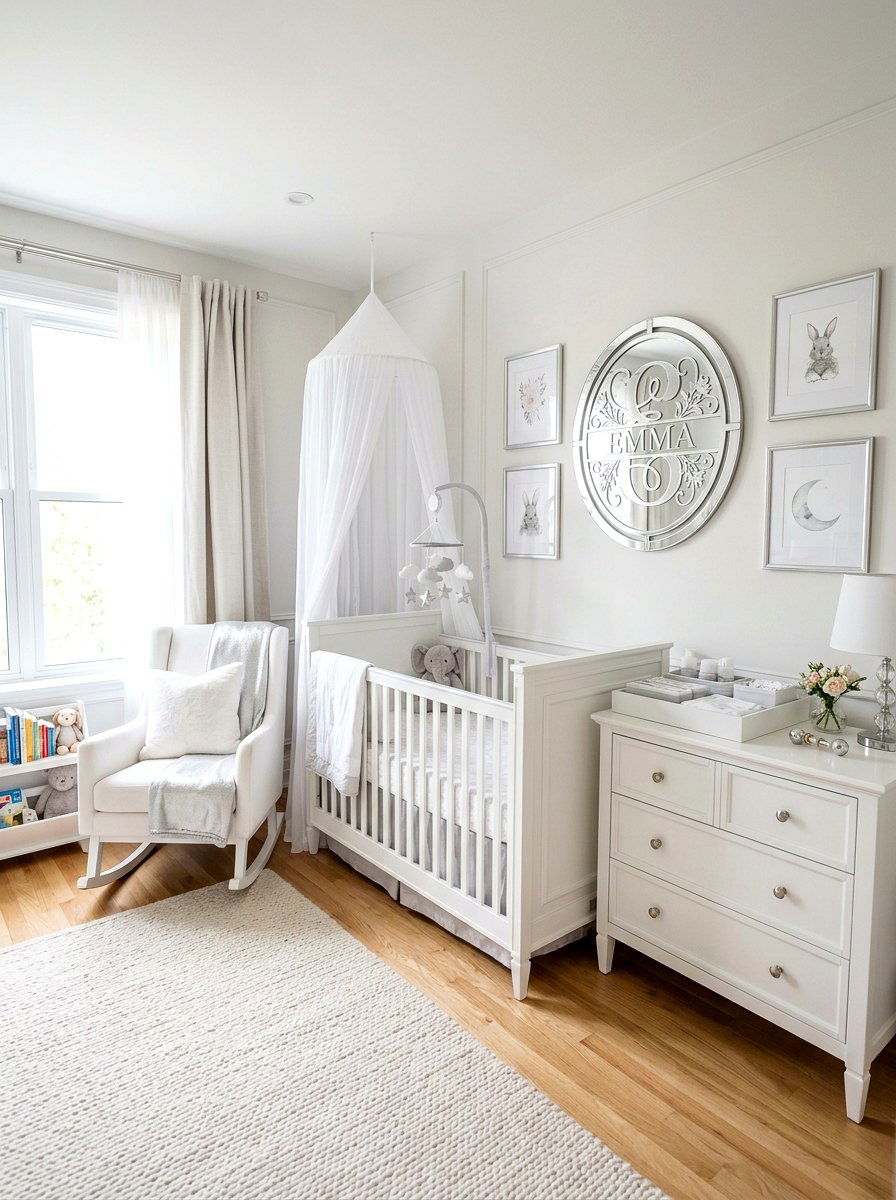 Mirror Monogram Nursery Sign - 30 monogram nursery ideas