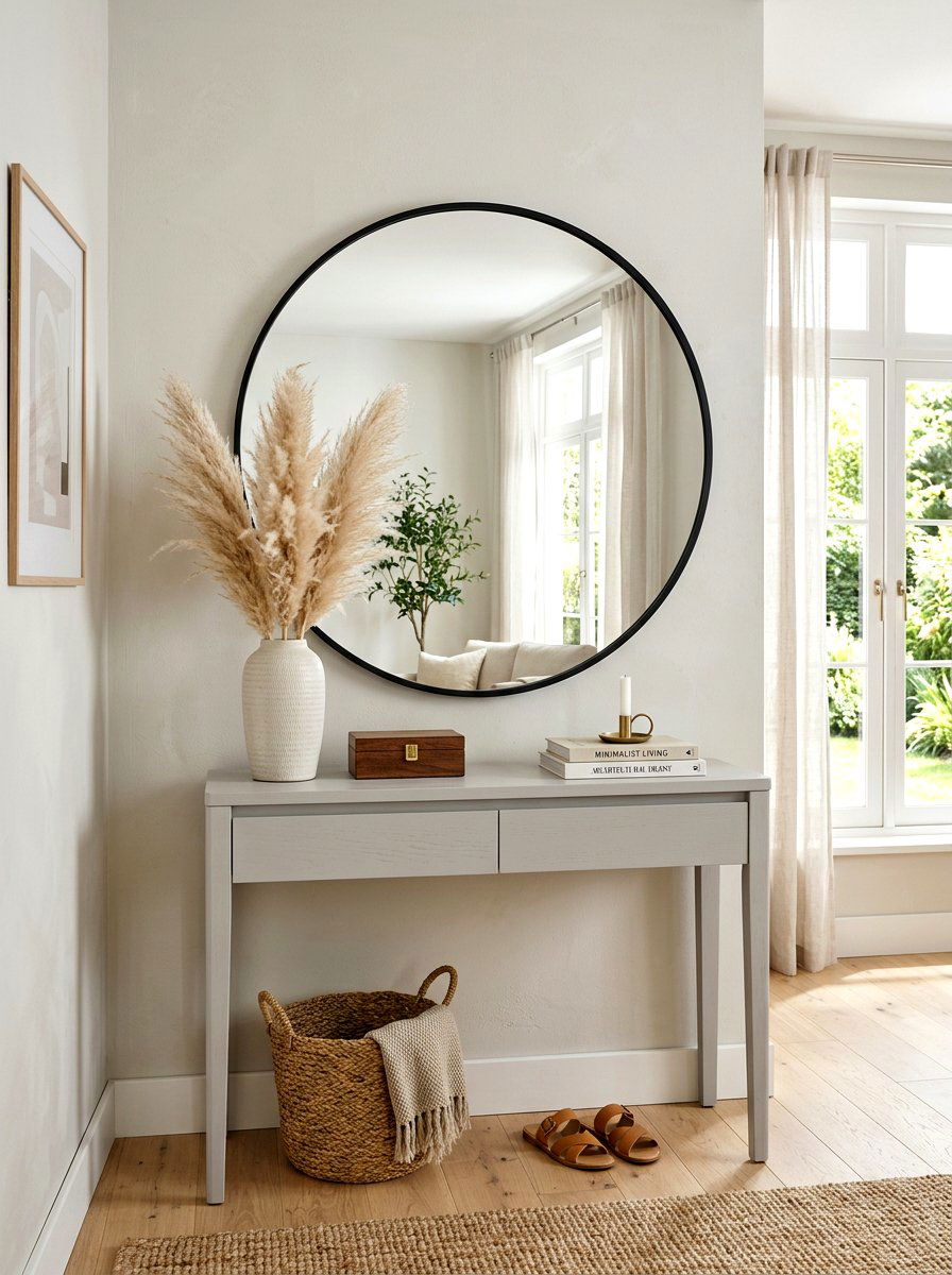 Mirror Over Console Table - 30 console table entry ideas