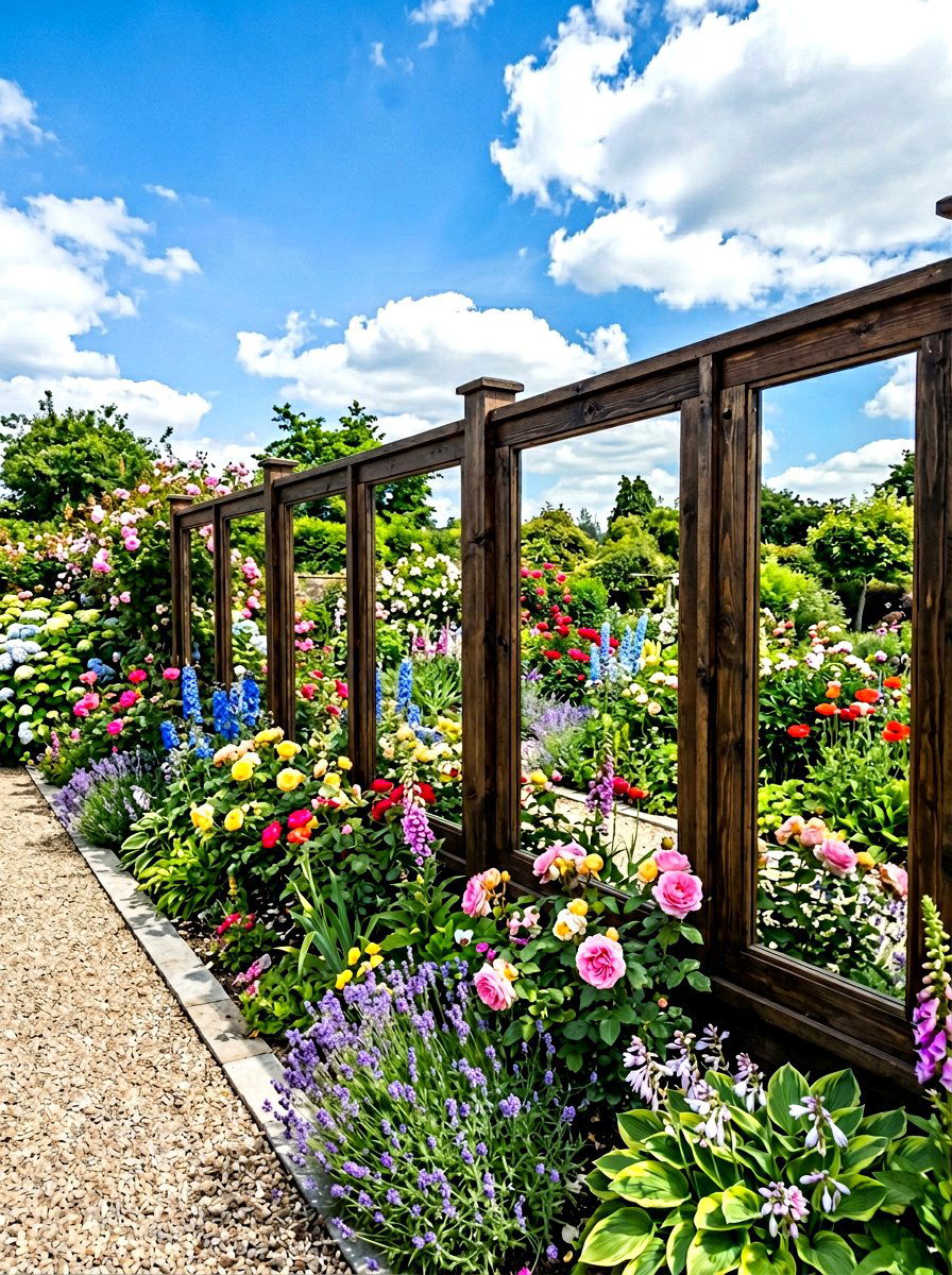 Mirror Panel Fence - 30 decorative fence ideas