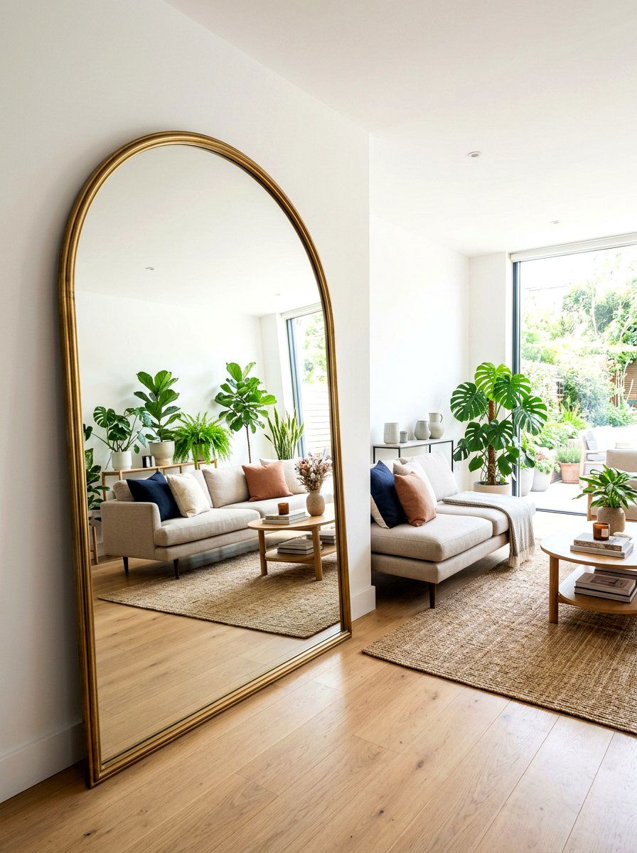 Mirror Placement For Space - 30 first apartment living room ideas