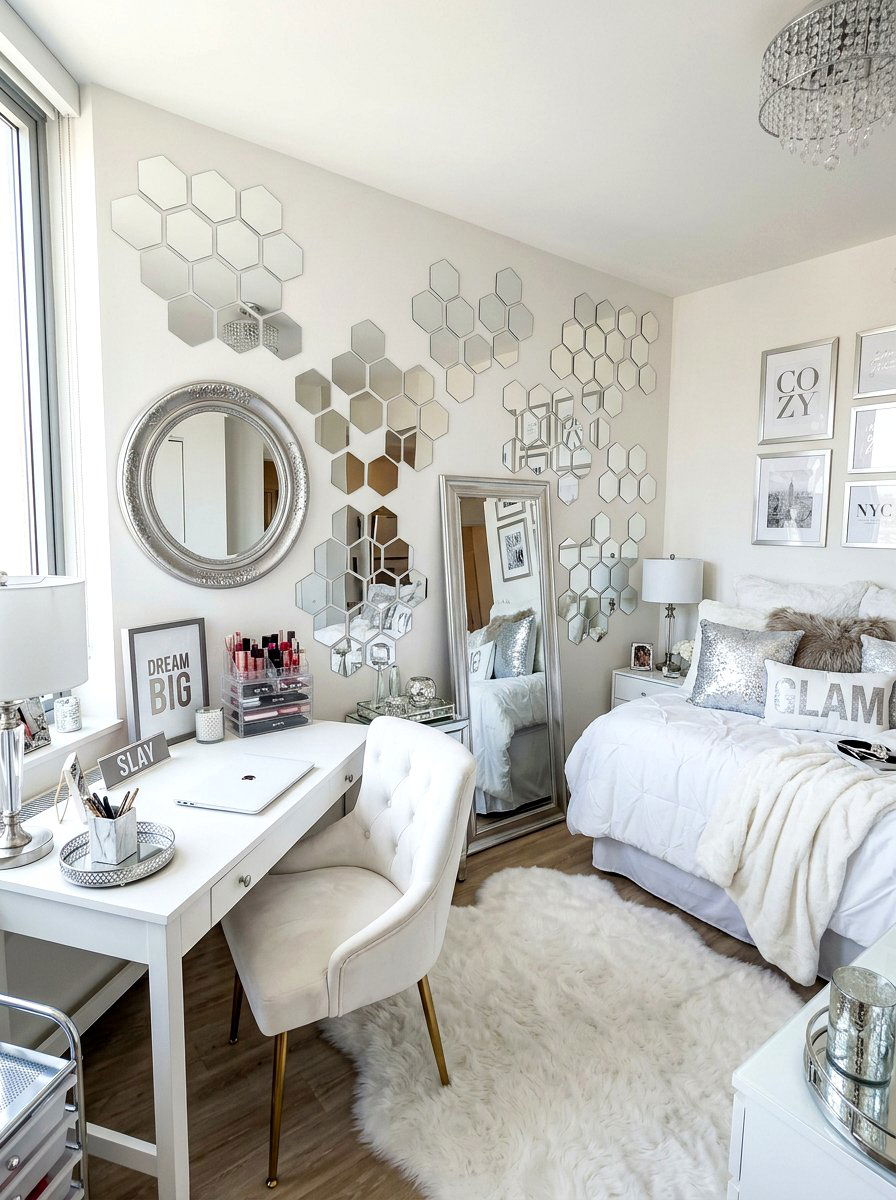 Mirror Wall Decal Accents - 30 dorm wall decor ideas