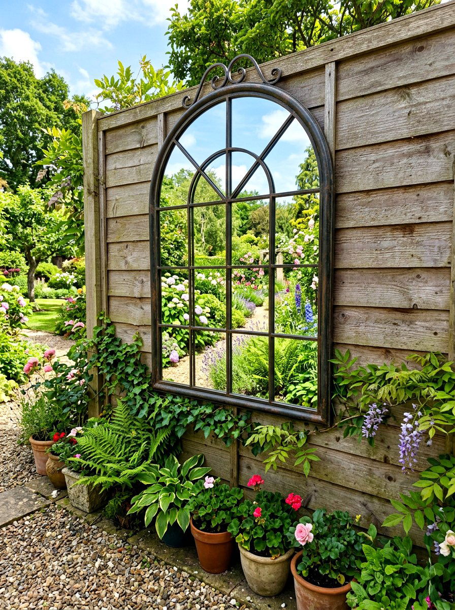 Mirror Wall Decor - 30 small backyard ideas