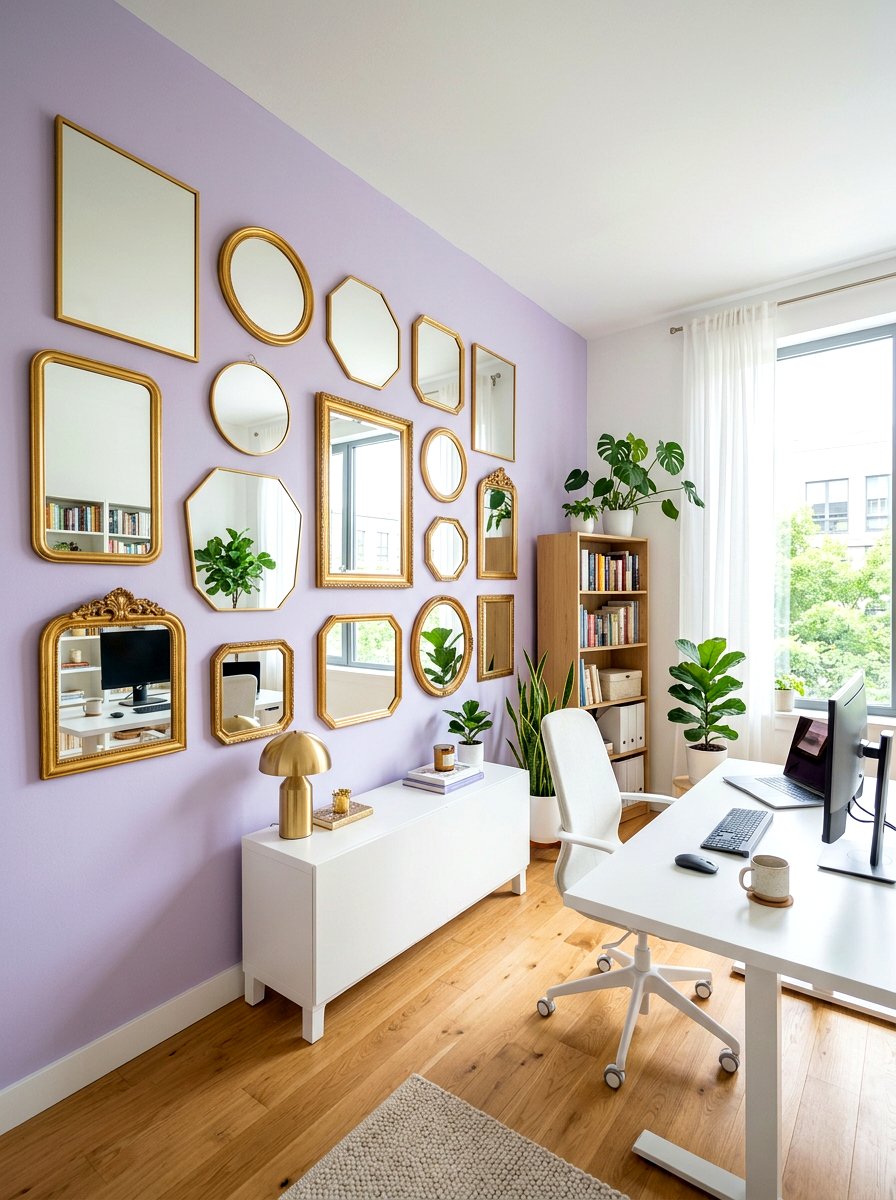 Mirror Wall Decor - 30 video call background office ideas
